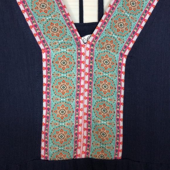 NWT White Mark navy dress with colorful trim. Size XL. - Picture 2 of 12